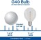 25-Pack G40 Orange Globe Bulbs – 5W E12 Candelabra Base Incandescent Replacement Bulbs for Outdoor String Lights, Warm Decorative Patio Lighting with 3000-Hour Lifespan